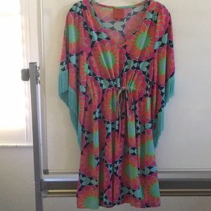 Tracy Negoshian dress size XS! Tassel sleeves. EUC